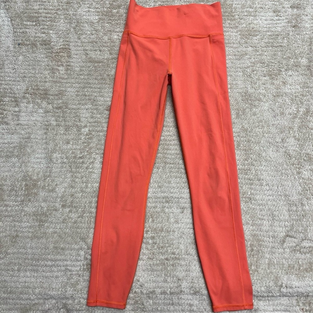 Vuori Womens S Studio Pocket Leggings VW446 High Rise 4 Way Stretch Grapefruit - Picture 4 of 5